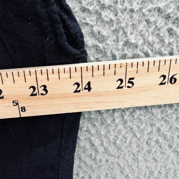 Roamans Women Top Large Black 100% Cotton Pullover Short Sleeveless Beaded Shirt - Picture 6 of 7